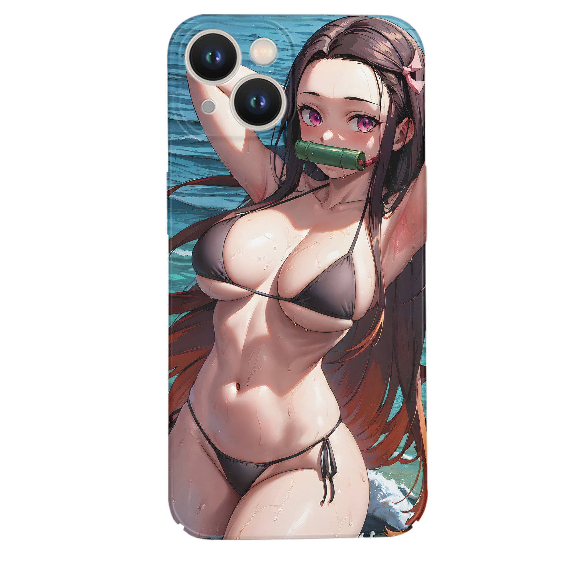 （画像用） 鬼滅の刃（きめつのやいば）竈門 禰󠄀豆子／かまど ねずこ Kamado Nezuko 【iPhone 14シリーズ対応】ハードケース